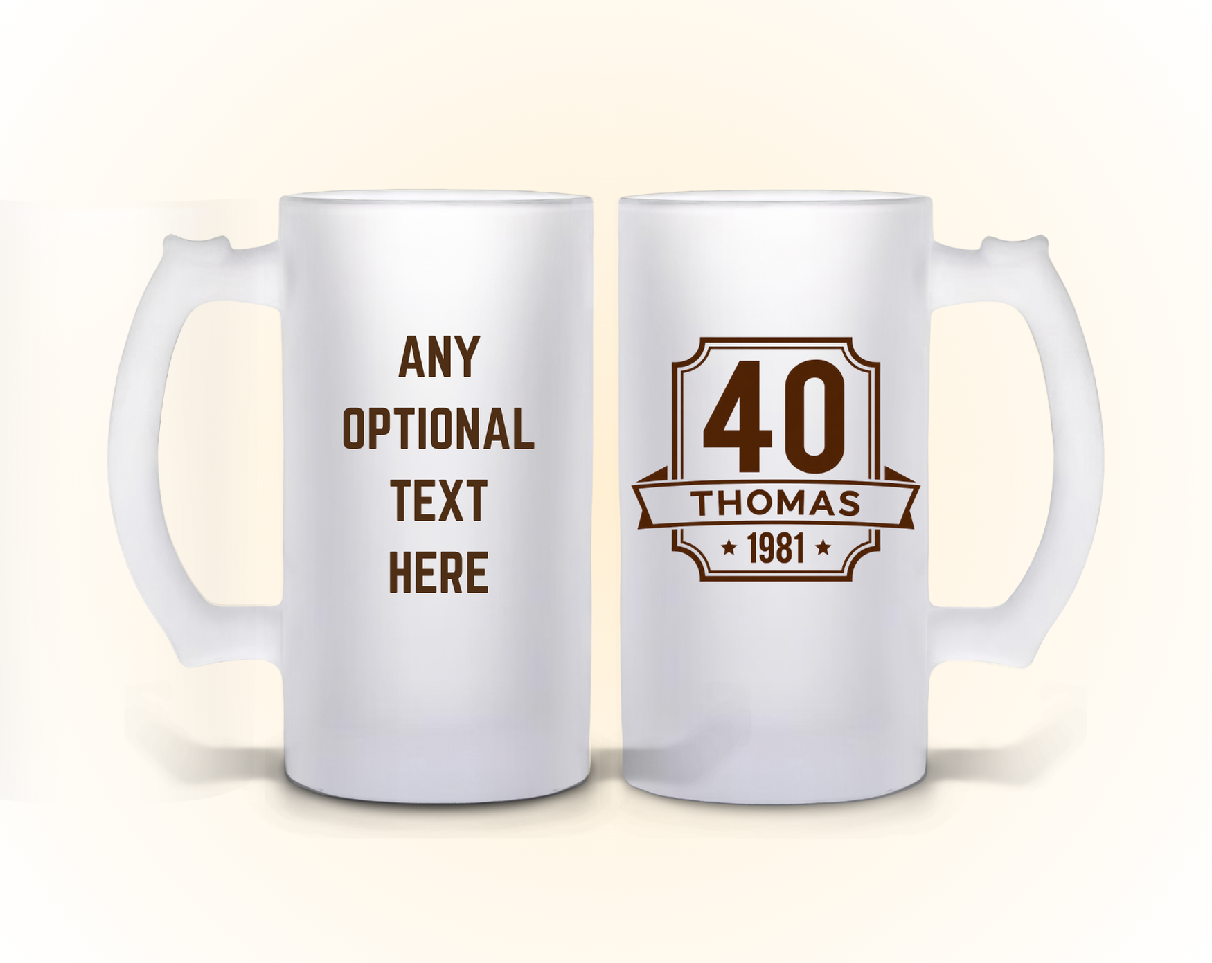 40th Birthday Photo Beer Glass