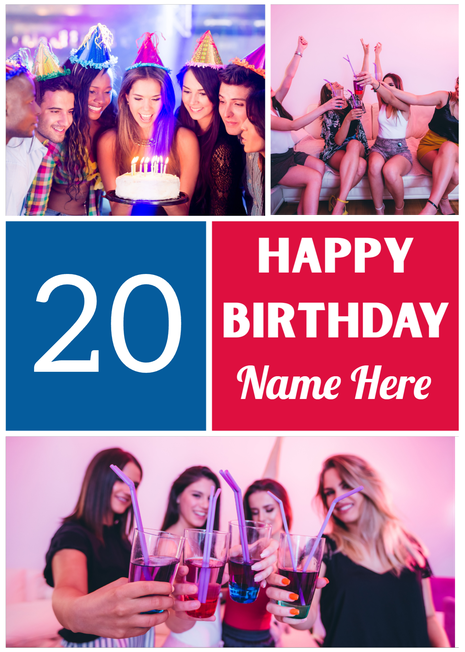 20th Birthday Photo Card