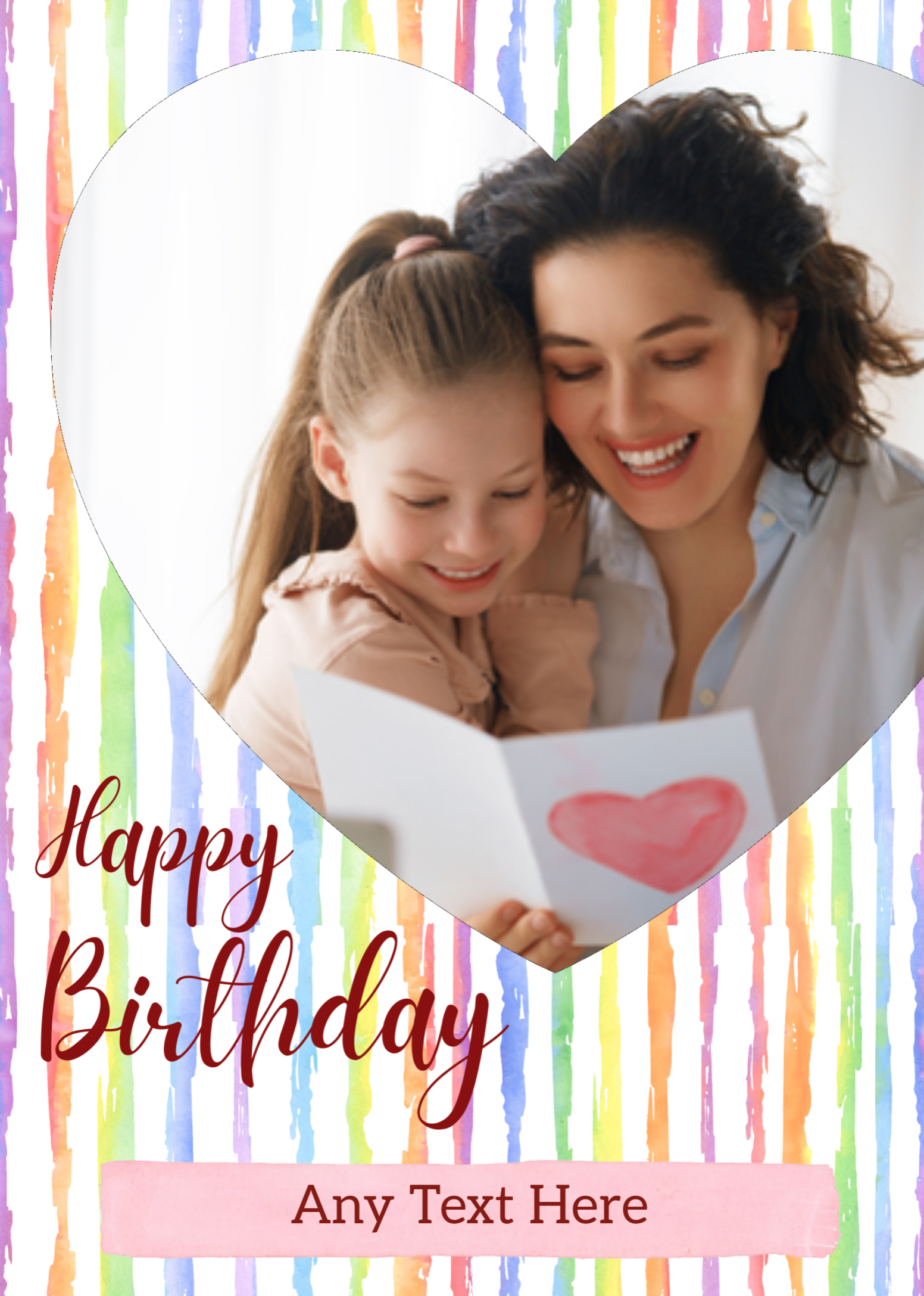 Heart Birthday Photo Card