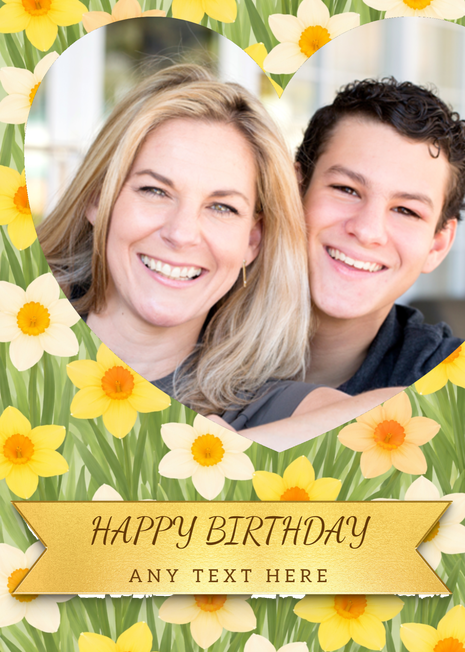 Floral Birthday Photo Card