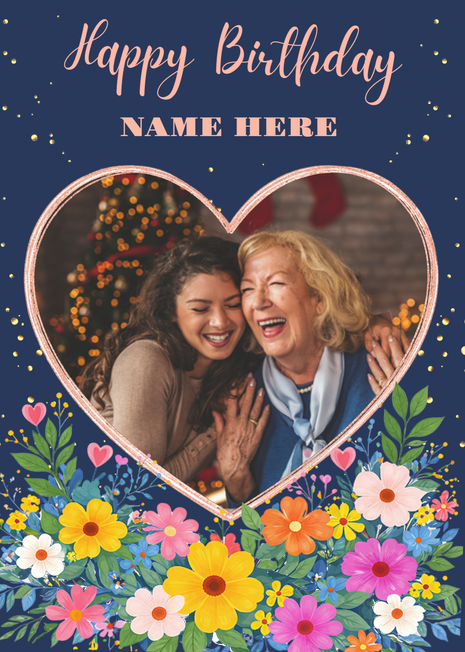 40th Birthday Photo Card for her