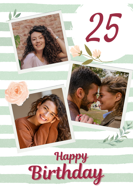 25th Birthday Photo Card