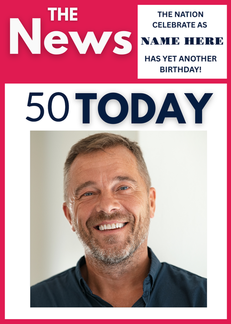 News Birthday Photo Card