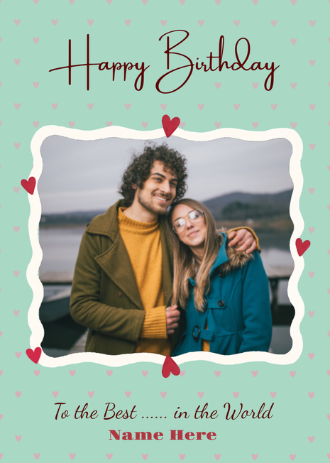 Heart Birthday Photo Card